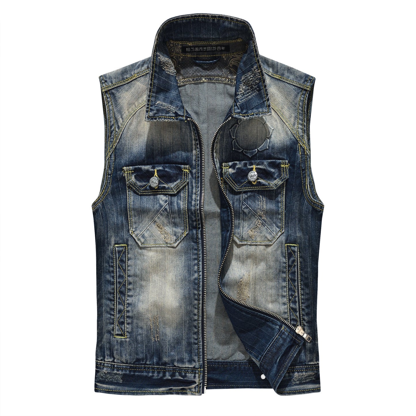 SOLO-DSQ2 24ss zipper Denim Vest coat