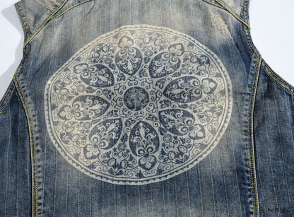 SOLO-DSQ2 24ss zipper Denim Vest coat