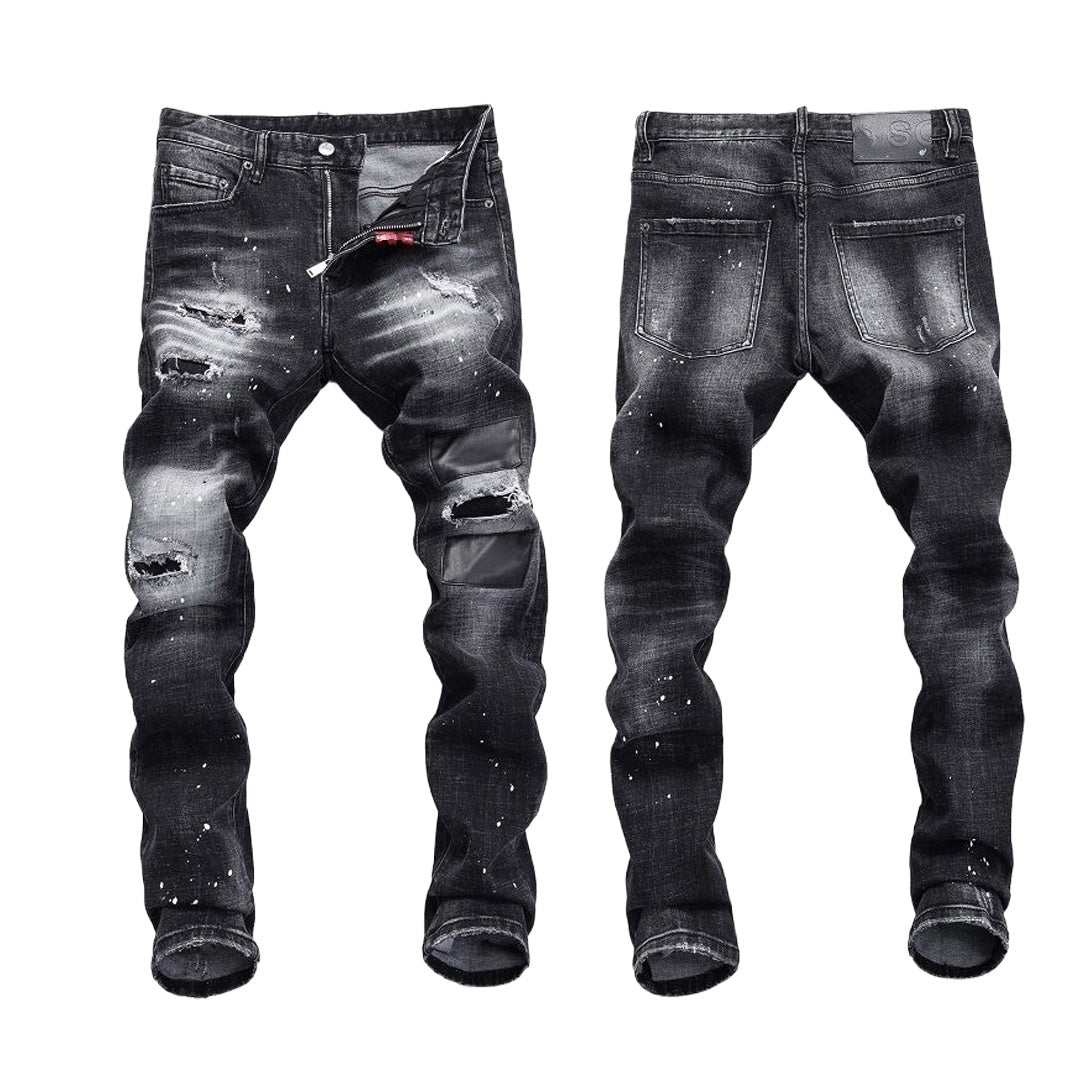 SOLO-DSQ2 Hole spray ink wash Jeans