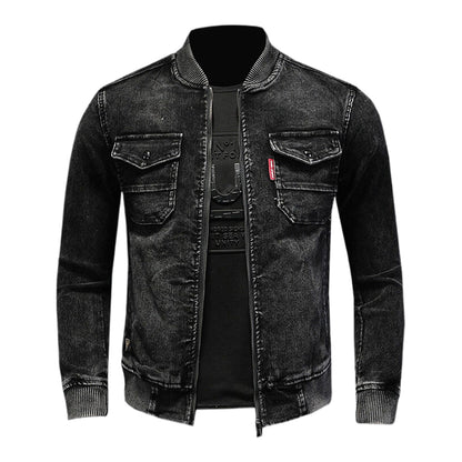 SOLO-DSQ2 Black Distressed Denim Jacket