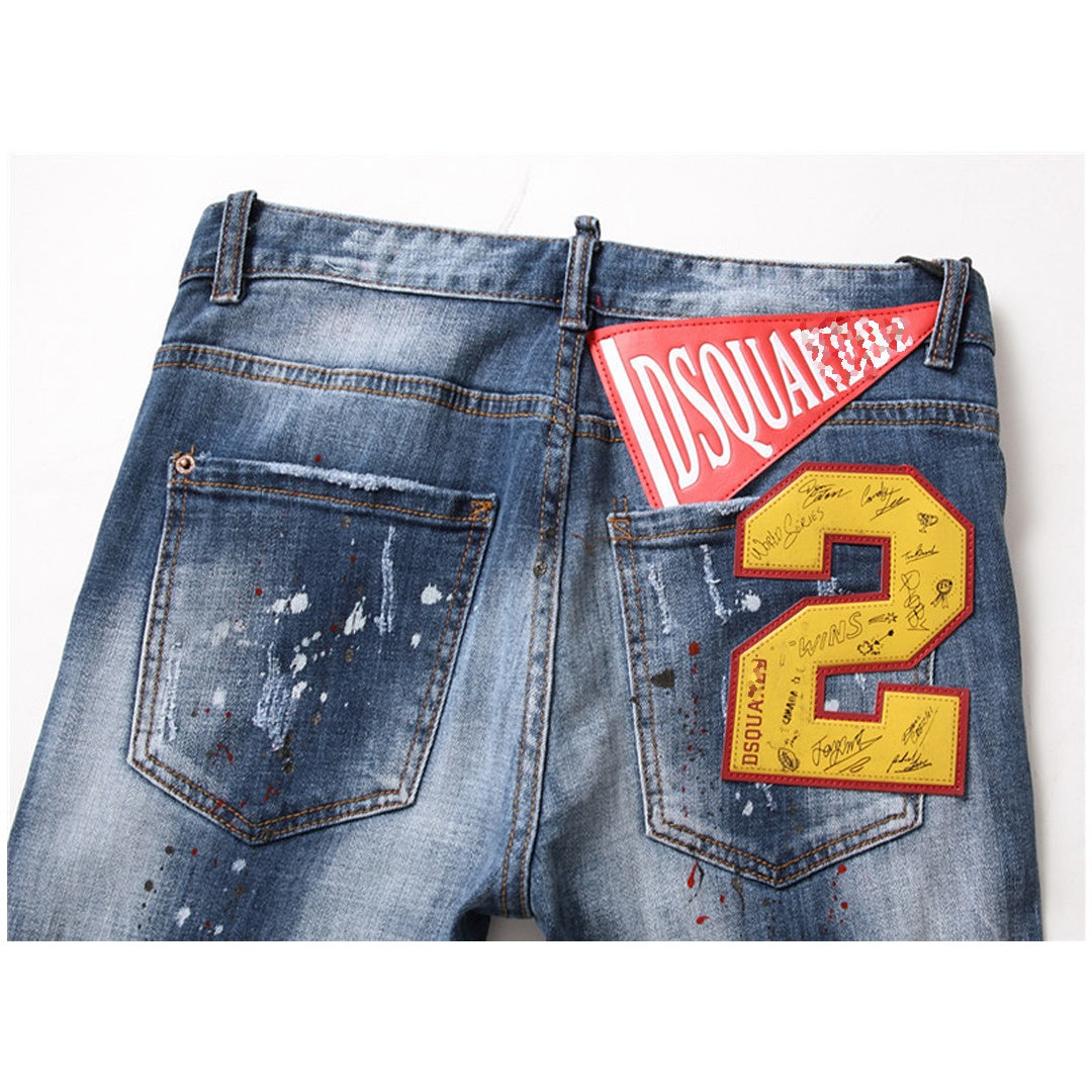 SOLO-DSQ2 badge signature Jeans