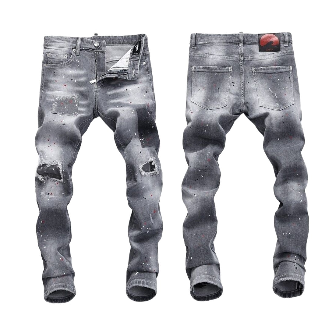 SOLO-DSQ2 hole patch slim fit Jeans