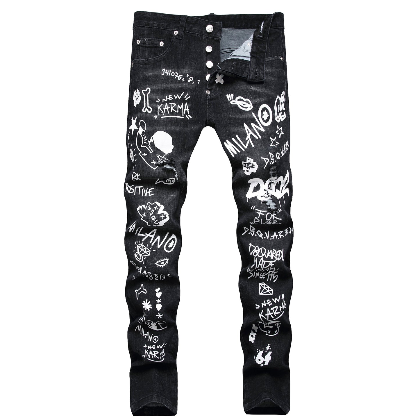 SOLO-DSQ2 Frayed patch Jeans