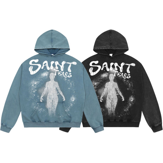 SOLO-Saint Michael Print Washed Hoodie