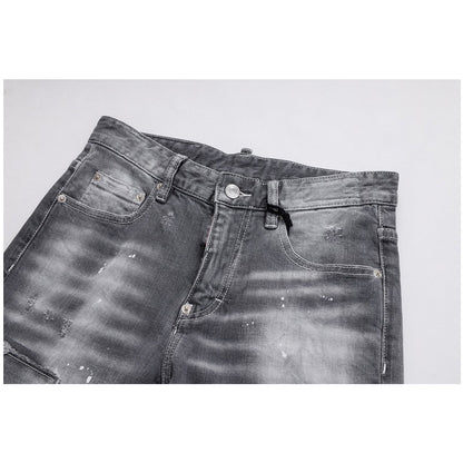 SOLO-DSQ2 Distressed stretch fit Jeans