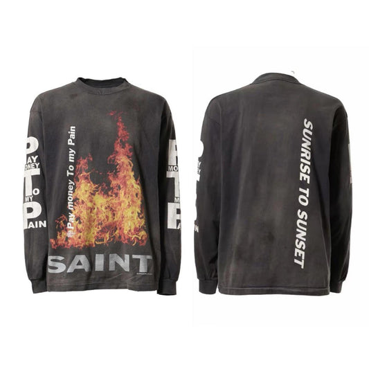 SOLO-Saint Michael Print Long-sleeved T-shirt