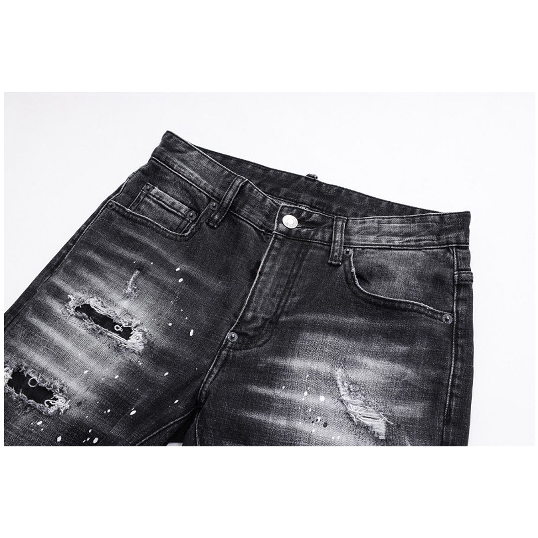 SOLO-DSQ2 Hole spray ink wash Jeans