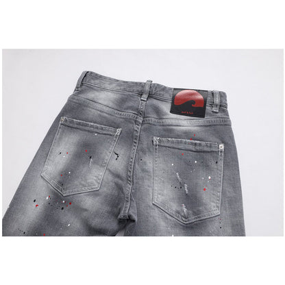 SOLO-DSQ2 hole patch slim fit Jeans