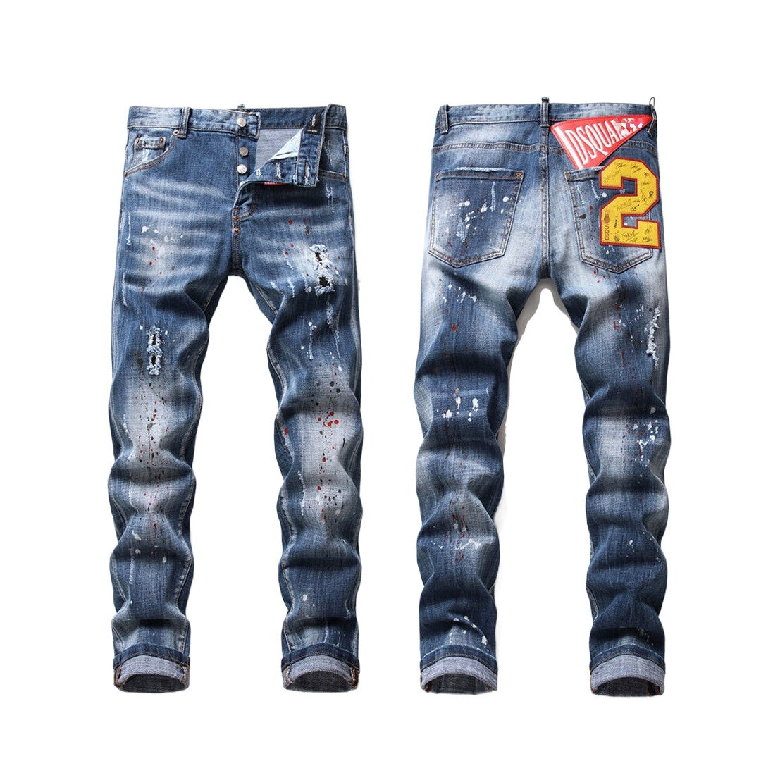 SOLO-DSQ2 badge signature Jeans