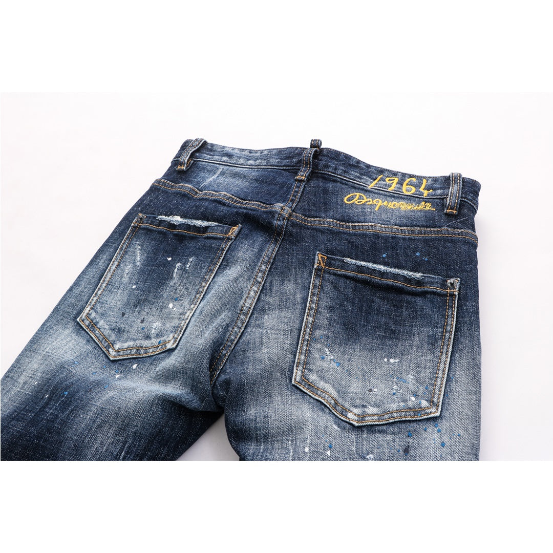 SOLO-DSQ2 embroidered jeans