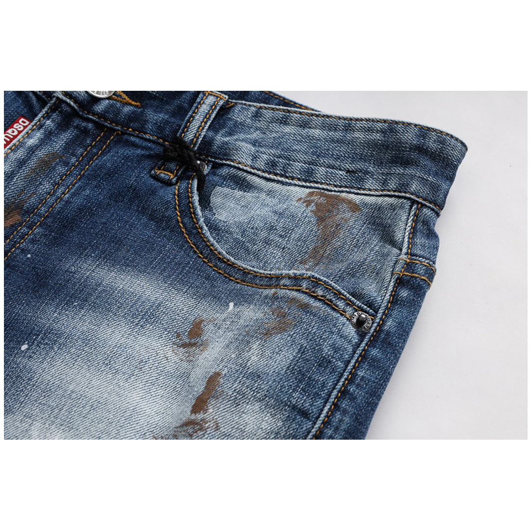 SOLO-DSQ2 stretch inkjet slim fit Jeans