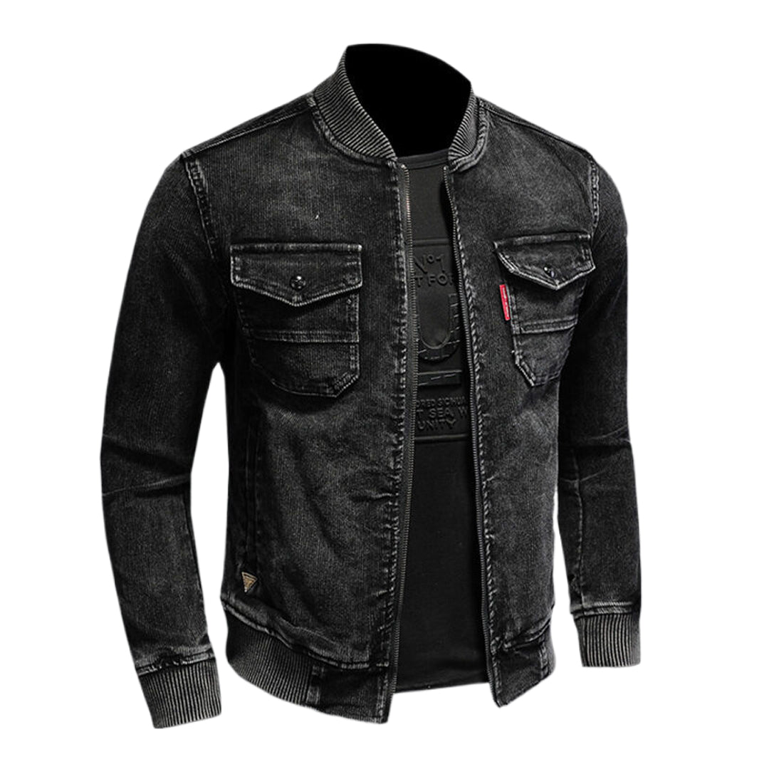 SOLO-DSQ2 Black Distressed Denim Jacket