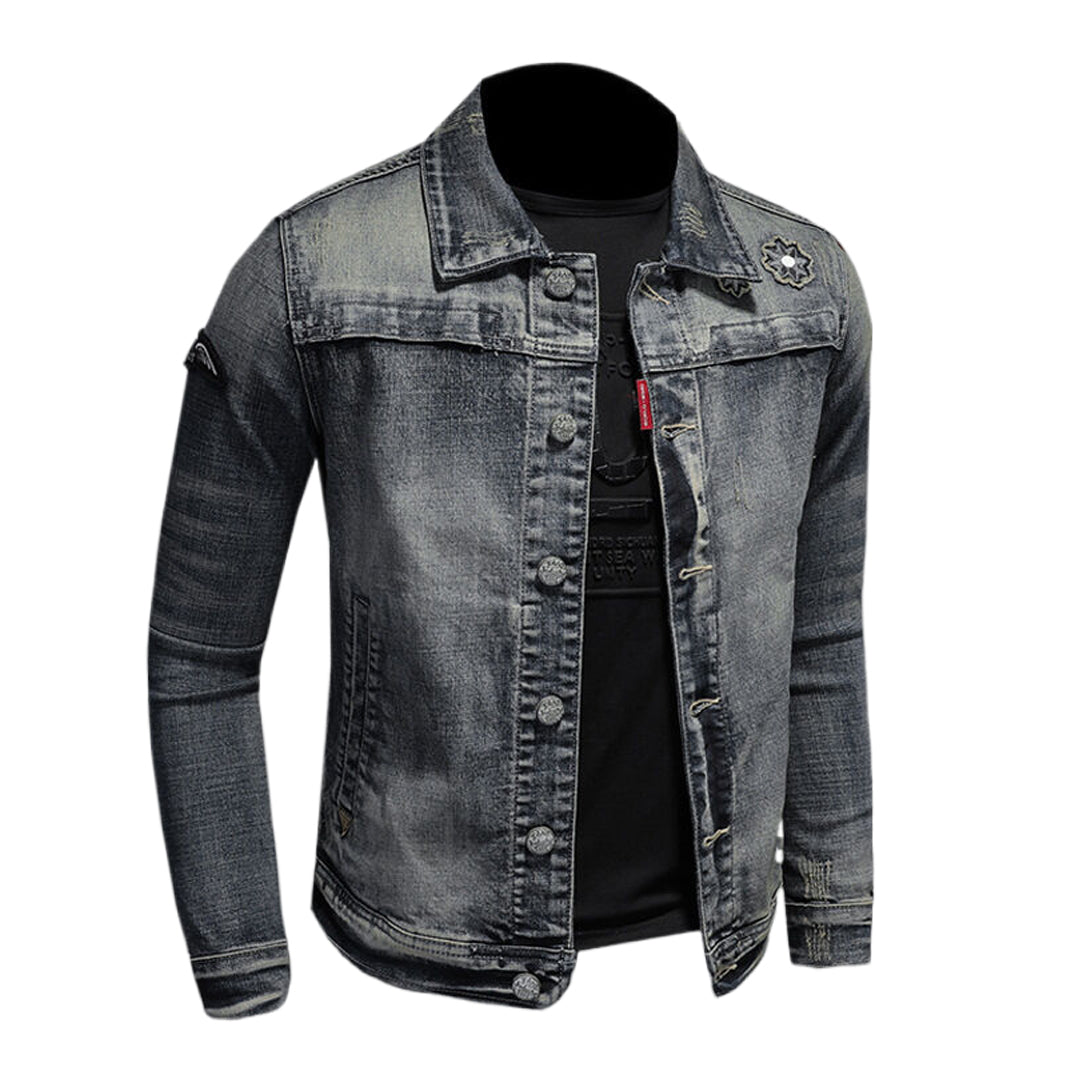 SOLO-DSQ2 Distressed Denim Jacket