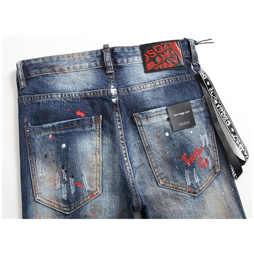 SOLO-DSQ2 Spray paint Jeans