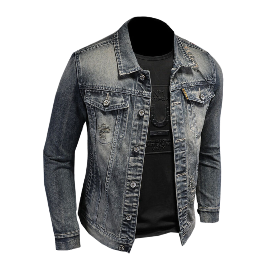 SOLO-DSQ2 Distressed Denim Jacket