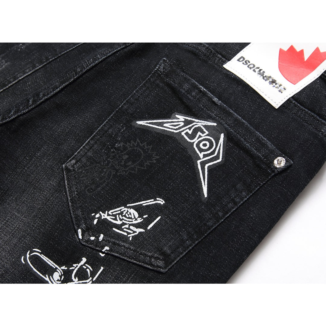 SOLO-DSQ2 hot diamond embroidery Jeans