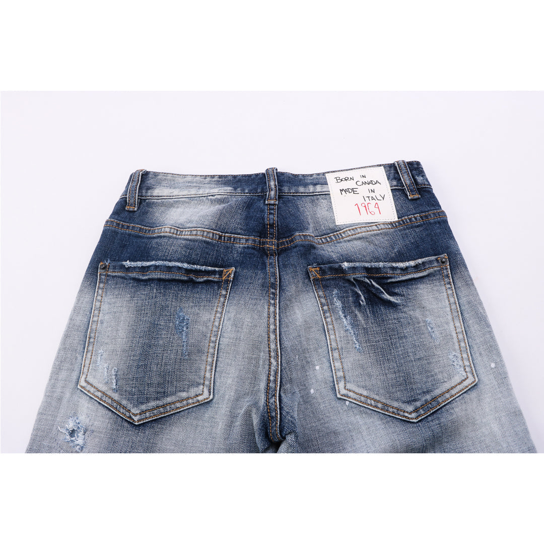 SOLO-DSQ2 ripped patch jeans