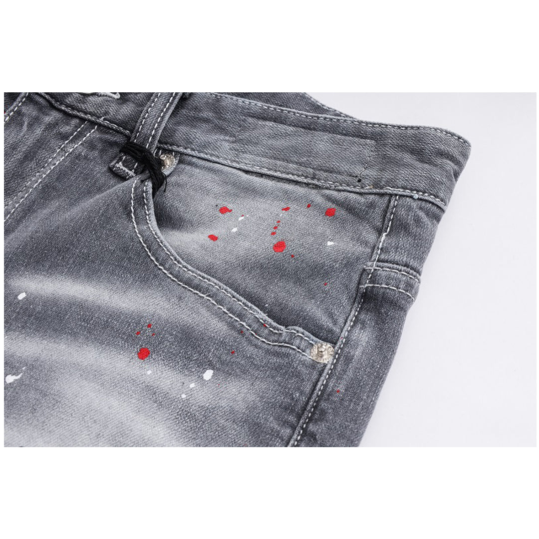 SOLO-DSQ2 hole patch slim fit Jeans