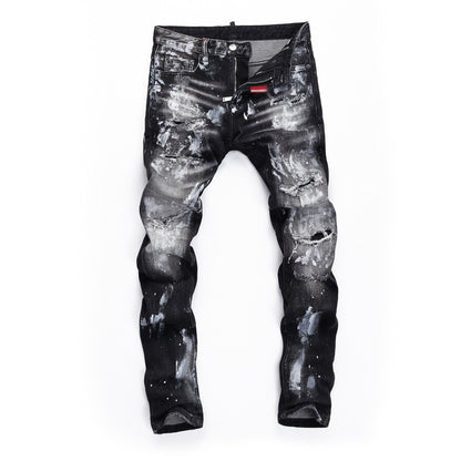 SOLO-DSQ2 2025ss Ripped Black Jeans