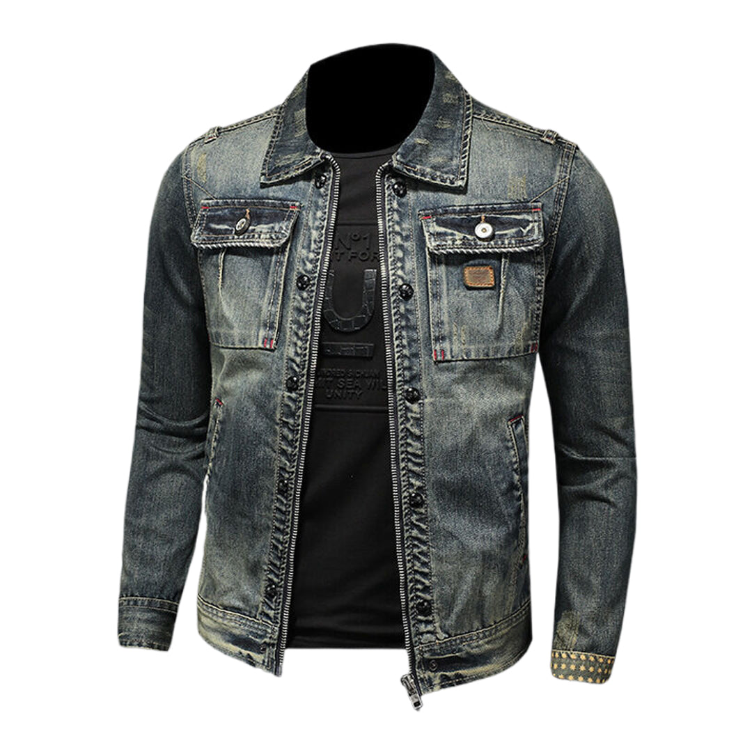 SOLO-DSQ2 Distressed Denim Jacket