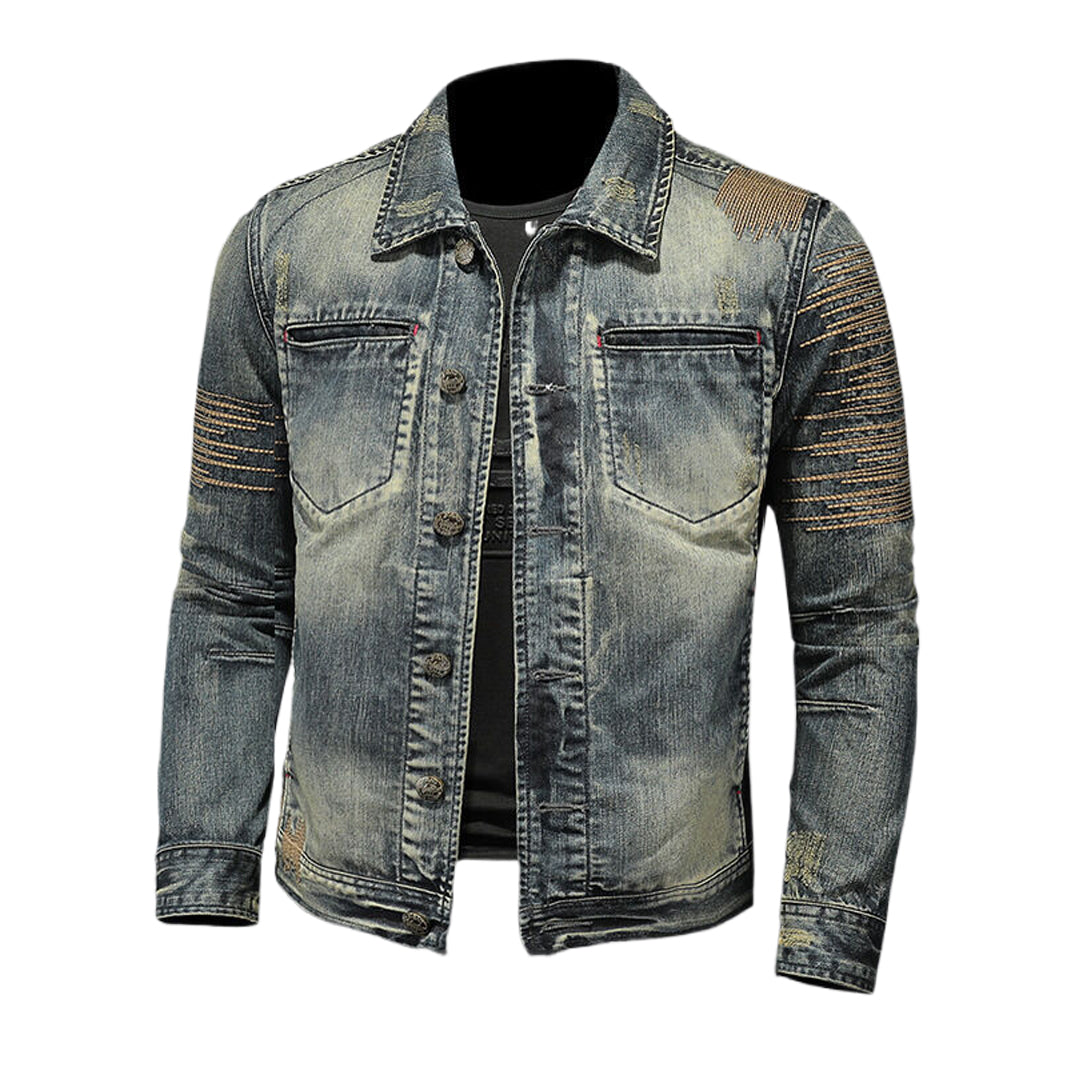 SOLO-DSQ2 Distressed Denim Jacket