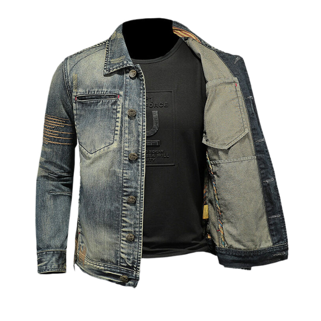 SOLO-DSQ2 Distressed Denim Jacket