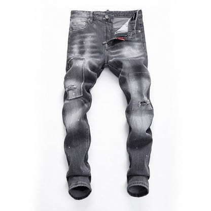 SOLO-DSQ2 Distressed stretch fit Jeans