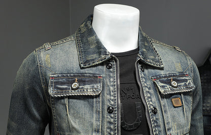 SOLO-DSQ2 Distressed Denim Jacket