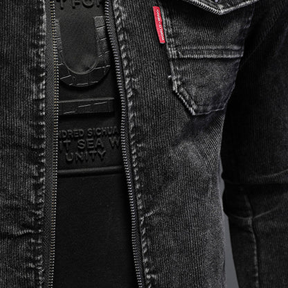 SOLO-DSQ2 Black Distressed Denim Jacket