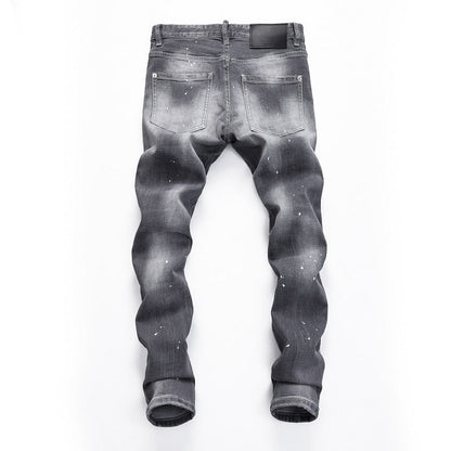 SOLO-DSQ2 Distressed stretch fit Jeans