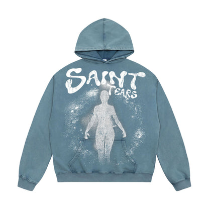 SOLO-Saint Michael Print Washed Hoodie