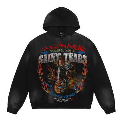 SOLO-Saint Michael 2024ss Washed Hoodie