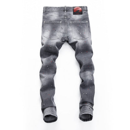 SOLO-DSQ2 hole patch slim fit Jeans